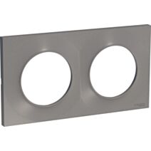 Plaque double Odace aluminium - SCHNEIDER ELECTRIC