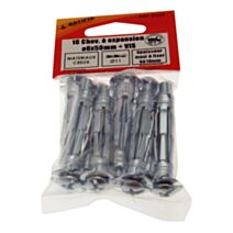 10 chevilles métal à expansion 5x37 mm +vis - BATIFIX