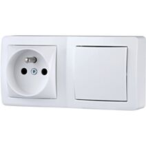Interrupteur + prise saillie complet Alréa blanc - SCHNEIDER ELECTRIC