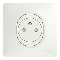 5 prises 2P+T affleurante avec plaque Ovalis blanc - SCHNEIDER ELECTRIC