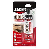 Colle à bois Prise Rapide Tube sous blister 125ml - SADER