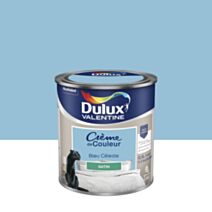 Peinture murs et boiseries Crème de Couleur Satin Bleu Céleste 0,5L - DULUX VALENTINE