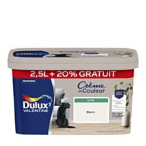 Peinture Crème de couleur Blanc Satin 2,5L+20% - DULUX VALENTINE