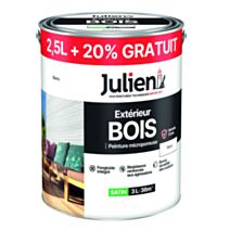 Peinture bois extérieur Blanc 2,5L+20% - JULIEN