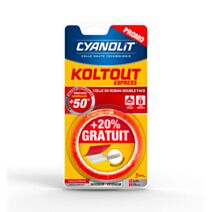 Adhésif Double Face Koltout Express 19mm 3m - CYANOLIT