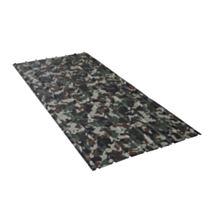 Plaque Nervurée Laquée S12, Acier Galvanisé L.2xL.0,91m Ep. 0,40mm motif Camouflage