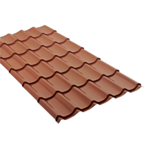 Panneau tuile galvanisé 50/100e 1,95x1,04cm Brun rouge
