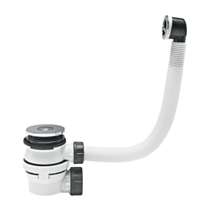 Ensemble bonde + siphon lavabo XS Pure ultra-compact gain de place, pour vasque à trop-plein extérieur - WIRQUIN