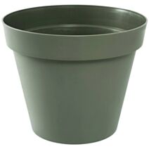 Pot rond Toscane plastique moulé Ø48cm taupe - EDA
