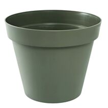 Pot rond Toscane plastique moulé Ø60 taupe - EDA