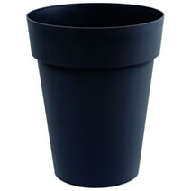 Pot mi-haut Toscane plastique moulé rond Ø44x53 anthracite - EDA
