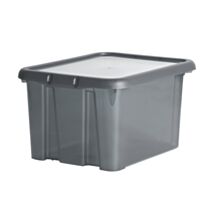 Boîte De Rangement Funny Box EDA Dim. 38,3 X 31 X 22,2 Cm Fermeture Clipsée Coloris Gris Acidulé 18 EDA