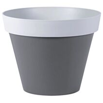 Pot style bicolore 40 cm 23l gris