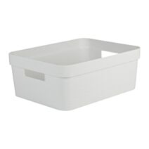Bac de rangement stone EDA blanc cérusé 12l