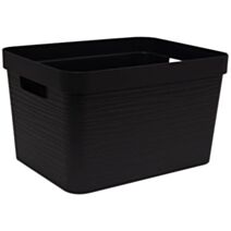 Boite de rangement 30 l décor stone 43x33x25,7cm noir - EDA