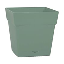 Pot carré Toscane plastique 24,8x24,8x24cm vert - EDA