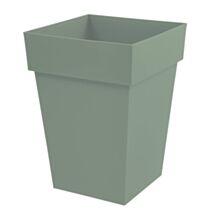 Pot Toscane carré plastique mi-haut 39x39x53cm vert laurier - EDA