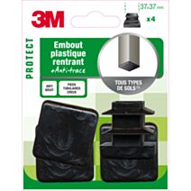 4 embouts plastique rentrant noir - 3M