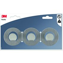 Crochet adhésif en métal 1 barre 3 crochets métal rond - 3M