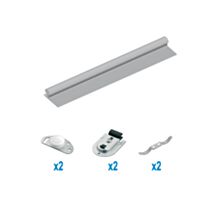 Kit rail pour portes de placard coulissantes 2m 25kg - VYNEX