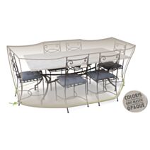 Housse pour table rectangulaire L 190 x l 120 x h 70 cm gris mastic opaque - JARDILINE