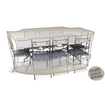 Housse pour table rectangle + 8/10 chaises L 290 x l 130 x h 70 cm gris mastic opaque - JARDILINE