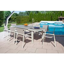 Table extensible repas 6/8 personnes gris perle - JARDILINE