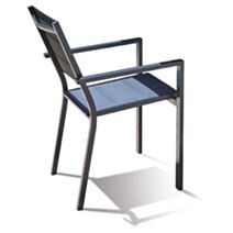 Fauteuil empilable Ibiza en aluminium anthracite 55x51x85cm - JARDILINE