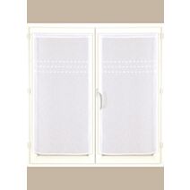 Paire de vitrages étamine lignes jacquard 60x90cm blanc