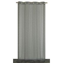 Voilage œillets étamine aspect lin gris 140x240cm - DYLREV