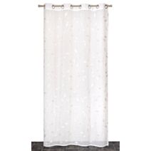 Voilage œillets étamine brodée naturel 140x240cm - DYLREV