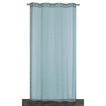 Voilage œillets étamine aspect lin ardoise 140x240cm - DYLREV