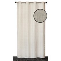 Rideau œillets lourd jacquard noir/beige 140x240cm - DYLREV