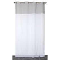 Voilage œillets étamine parement gris 140x240cm - DYLREV