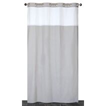 Rideau œillets Toile parement imprimé dans le haut gris 140x240cm - DYLREV