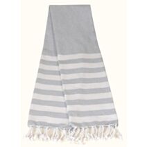 Fouta rayée avec franges 90x180 cm gris