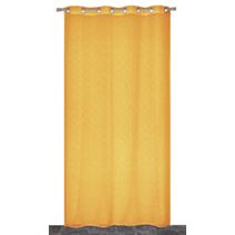 Voilage œillets étamine fils coupés moutarde 140x240cm - DYLREV