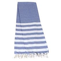 Fouta rayée avec franges 90x180 cm marine