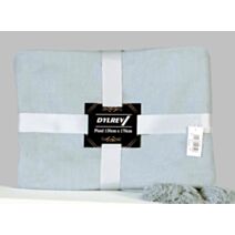 Plaid jacquard avec pompons 130x170 cms bleu