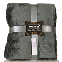 Plaid polaire jacquard 130x170cm anthracite
