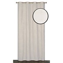 Rideau oeillets isolant thermique suédé beige 140x280cm