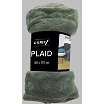 Plaid polaire jacquard 130x170cm kaki - DYLREV