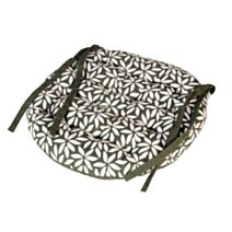 Coussin de chaise bicolore kaki Ø40cm