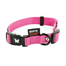 Collier nylon réglable 16-30/45 rose