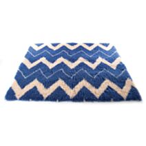 Tapis plat Petbed 50x75 ethnic bleu/beige