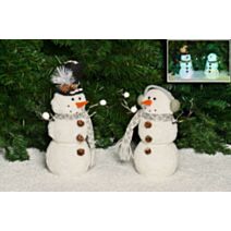 Bonhomme de neige lumineux h32cm