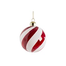 Boule de noël en verre spirale Ø8cm rouge et blanc - CHRISTMAS DREAM