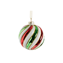Décoration de Noël Boule Verre Gourmand Striée Ø8cm - CHRISTMAS DREAM