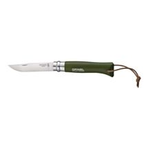 Couteau baroudeur N8 kaki + lien cuir - OPINEL