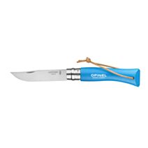 Baroudeur N°07 bleu cyan avec lien cuir - OPINEL